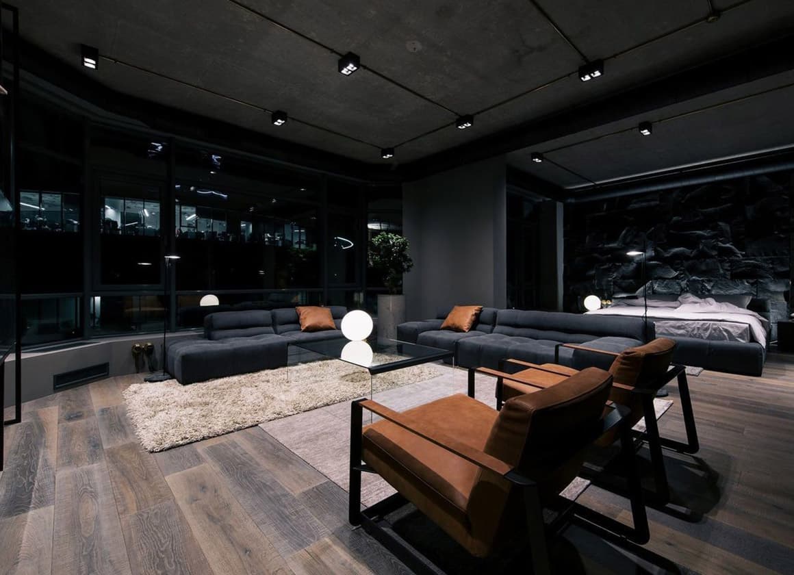 Aerial view of hotel lobby